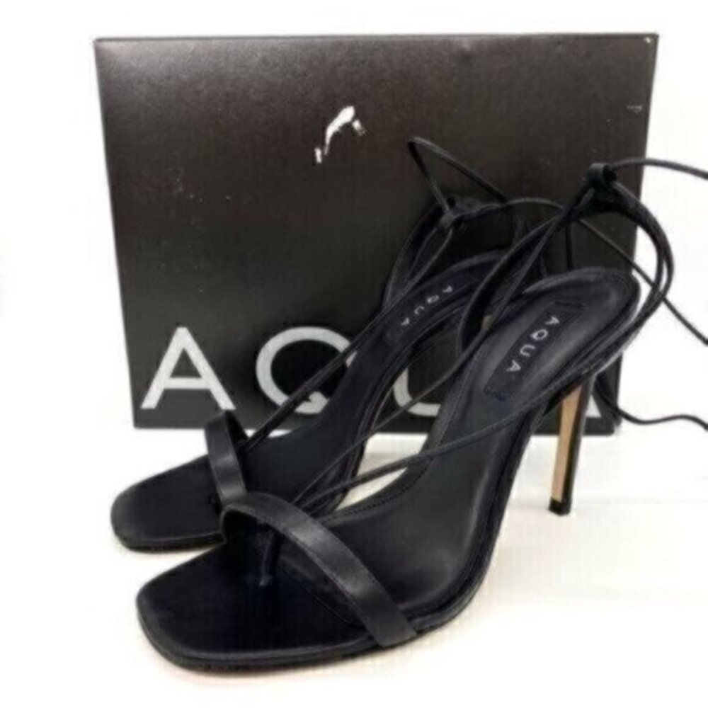 Aqua Women's Ankle Tie Strappy High Heel Sandals